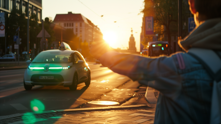 Man hailing auto taxi